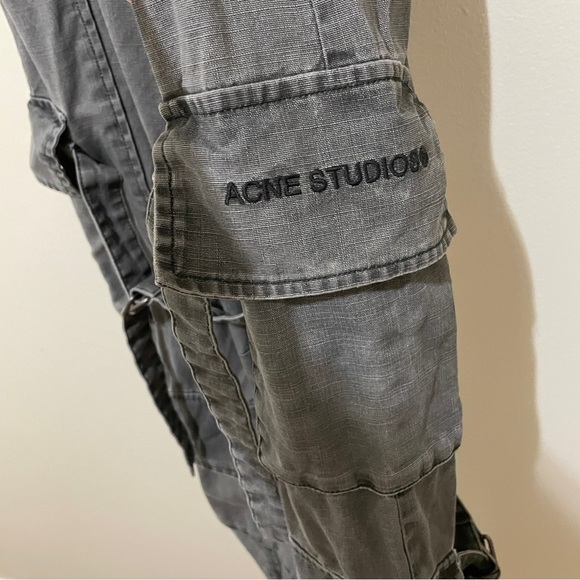 Acne Studios Gray Cargo Pants, Size 32 160/60A - Picture 6 of 13